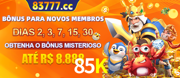 Anúncio dos benefícios para Membro VIP Sênior na plataforma 85K, incluindo bônus promocionais, semanais e mensais, ilustrado com o personagem Fortune Tiger.